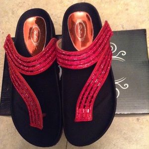 Italian comfy bling slide sandals NWT